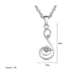 Kwaliteit En Kwantiteit Gegarandeerde Vrouwelijke Platina Titanium Ketting Met Diamant