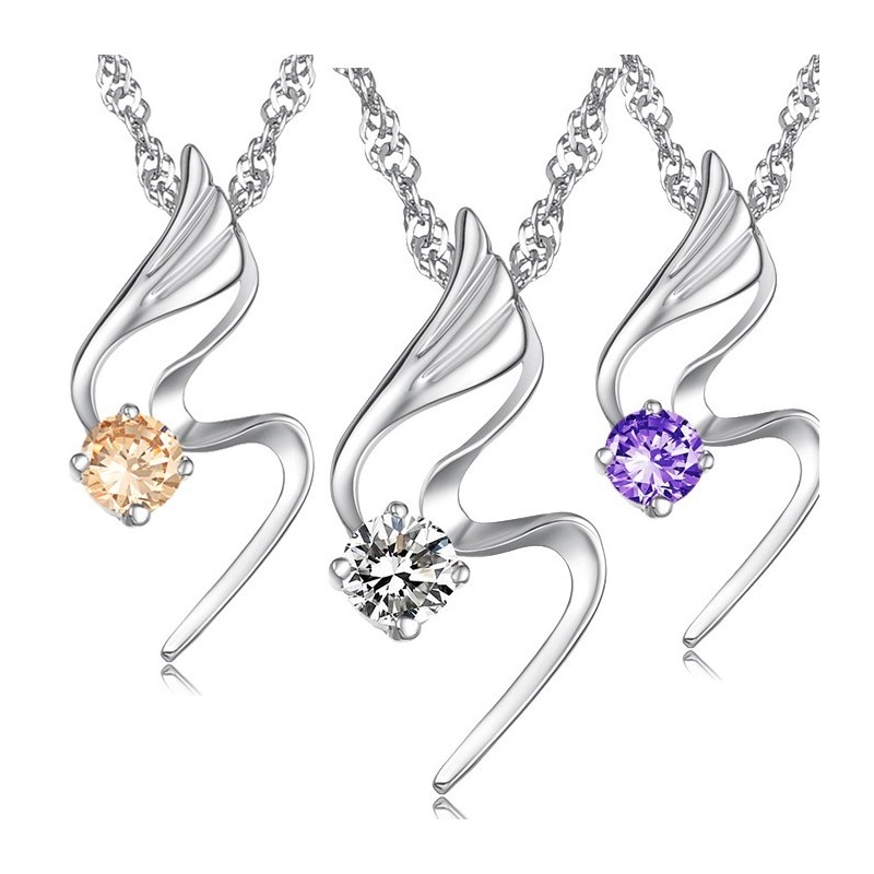 Betrouwbare Kwaliteit Vrouwelijke Platina Plating Titanium Ketting Met Diamant