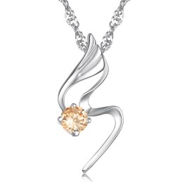 Betrouwbare Kwaliteit Vrouwelijke Platina Plating Titanium Ketting Met Diamant