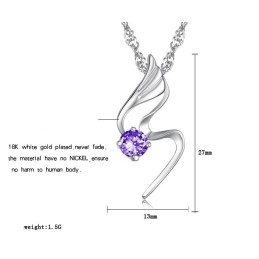 Betrouwbare Kwaliteit Vrouwelijke Platina Plating Titanium Ketting Met Diamant
