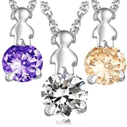 Duurzame, In Gebruik Zijnde, Vrouwelijke Platina Titanium Ketting Met Diamant