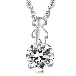 Duurzame, In Gebruik Zijnde, Vrouwelijke Platina Titanium Ketting Met Diamant