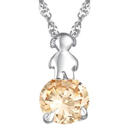 Duurzame, In Gebruik Zijnde, Vrouwelijke Platina Titanium Ketting Met Diamant