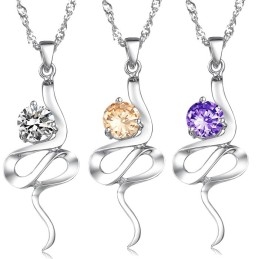 Betrouwbare Reputatie Vrouwelijke Paarse Platina Titanium Ketting Met Strass