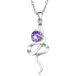 Betrouwbare Reputatie Vrouwelijke Paarse Platina Titanium Ketting Met Strass