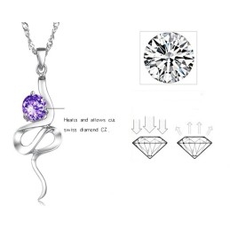 Betrouwbare Reputatie Vrouwelijke Paarse Platina Titanium Ketting Met Strass