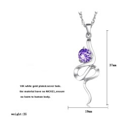 Betrouwbare Reputatie Vrouwelijke Paarse Platina Titanium Ketting Met Strass