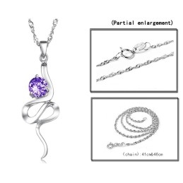 Betrouwbare Reputatie Vrouwelijke Paarse Platina Titanium Ketting Met Strass