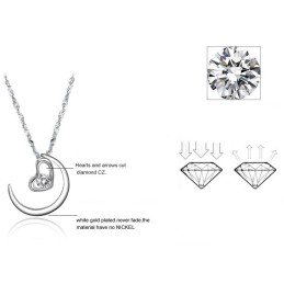Compleet In Specificaties: Dames Platina Plating Titanium Ketting Met Strass