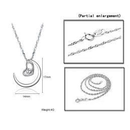 Compleet In Specificaties: Dames Platina Plating Titanium Ketting Met Strass
