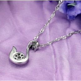 Gebruiksvriendelijke Vrouwelijke Platina Titanium Ketting Met Strass