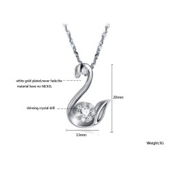 Gebruiksvriendelijke Vrouwelijke Platina Titanium Ketting Met Strass