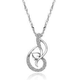 Hoogwaardige Dames Platina Titanium Ketting Met Strass