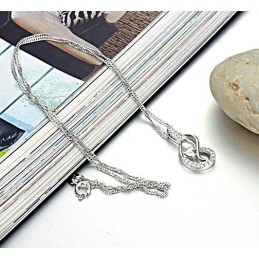 Hoogwaardige Dames Platina Titanium Ketting Met Strass