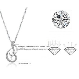 Hoogwaardige Dames Platina Titanium Ketting Met Strass