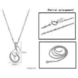 Hoogwaardige Dames Platina Titanium Ketting Met Strass