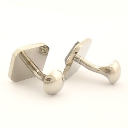 Vierkante Titanium Manchetknopen Met Blauwe Kristallen En Diamanten