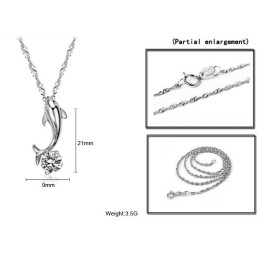 Kwaliteit En Kwantiteit Gegarandeerd. Vrouwelijke Dolfijnvorm Platina Titanium Ketting Met Diamant