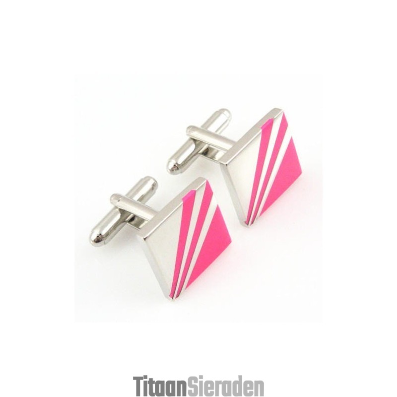 Mode Rose Rode Titanium Vierkante Manchetknopen Mode Rose Rode Titanium Vierkante Manchetknopen