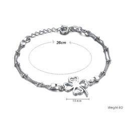 Kwaliteit En Kwantiteit Gegarandeerde Vrouwelijke Klavervorm Platina Plating Titanium Enkelband