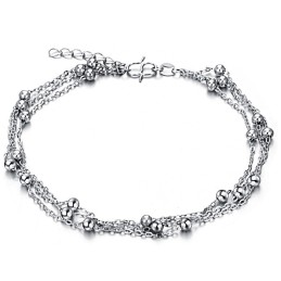 Breed Scala Aan Vrouwelijke Platina Geplateerde Titanium Enkelbandjes