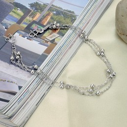 Breed Scala Aan Vrouwelijke Platina Geplateerde Titanium Enkelbandjes