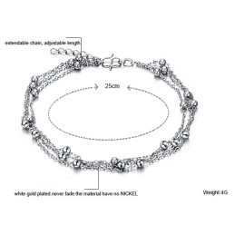 Breed Scala Aan Vrouwelijke Platina Geplateerde Titanium Enkelbandjes