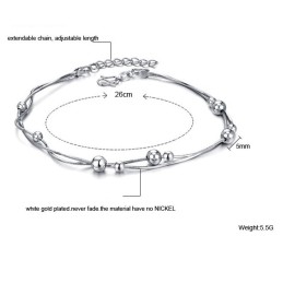 De Koningin Van De Kwaliteit Vrouwelijke Slang Platina Geplateerde Titanium Enkelband