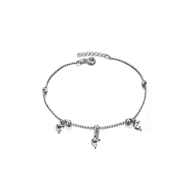 Hoogwaardige Vrouwelijke Dolfijnvormige Platina Titanium Enkelband Hoogwaardige Vrouwelijke Dolfijnvormige Platina Titanium Enkelband