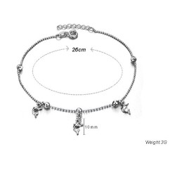 Hoogwaardige Vrouwelijke Dolfijnvormige Platina Titanium Enkelband