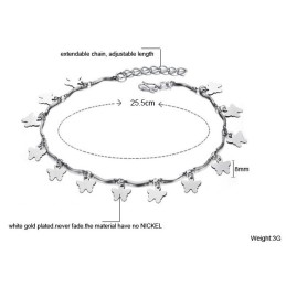 Betrouwbare Reputatie Vrouwelijke Vlindervorm Platina Plating Titanium Enkelband