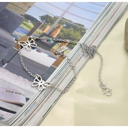 Kwaliteit En Kwantiteit Gegarandeerde Vrouwelijke Vlinderpatroon Platina Plating Titanium Enkelband