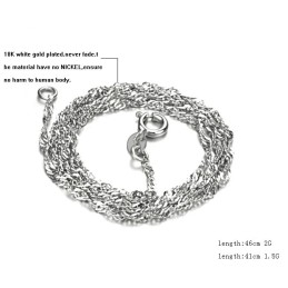Gebruiksvriendelijke Vrouwelijke Watergolf Platina Geplateerde Titanium Ketting