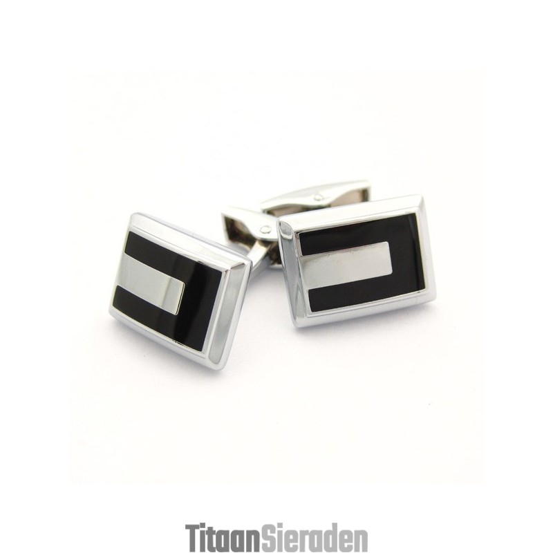 Mode Driedimensionale Titanium En Zwart Vergulde Manchetknopen Mode Driedimensionale Titanium En Zwart Vergulde Manchetknopen