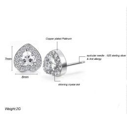 Om Te Genieten Van Een Hoge Reputatie In Binnen- En Buitenland, Vrouwelijke Platina Plating Titanium Oorbellen Met Diamant