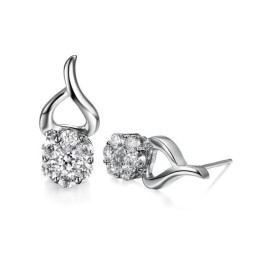 Goed Verkocht Over De Hele Wereld. Allergievrije Platina-Geplateerde Titanium Oorbellen Voor Vrouwen Met Diamant.