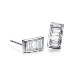 Hoogwaardige Dames Platina Titanium Oorbellen Met Diamant