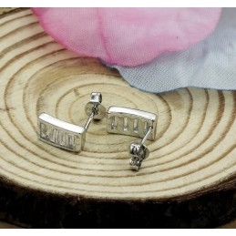 Hoogwaardige Dames Platina Titanium Oorbellen Met Diamant