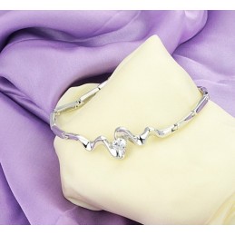 Breed Scala Aan Klassieke Platina-Geplateerde Titanium Armbanden Voor Dames Met Strass