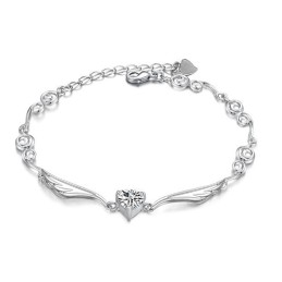 Hoogwaardige Dames Platina Titanium Armband Met Strass