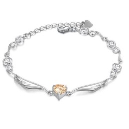 Hoogwaardige Dames Platina Titanium Armband Met Strass