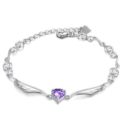 Hoogwaardige Dames Platina Titanium Armband Met Strass
