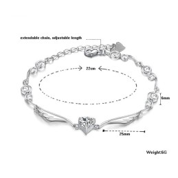 Hoogwaardige Dames Platina Titanium Armband Met Strass