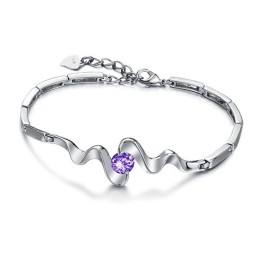 Hoogwaardige Damesarmband Van Paars Platina Titanium Met Diamant