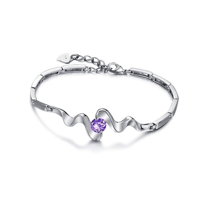Hoogwaardige Damesarmband Van Paars Platina Titanium Met Diamant Hoogwaardige Damesarmband Van Paars Platina Titanium Met Diamant