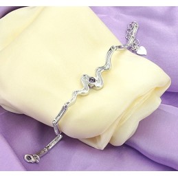 Hoogwaardige Damesarmband Van Paars Platina Titanium Met Diamant