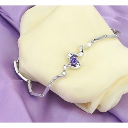 Hoogwaardige Damesarmband Van Paars Platina Titanium Met Diamant