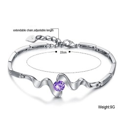 Hoogwaardige Damesarmband Van Paars Platina Titanium Met Diamant