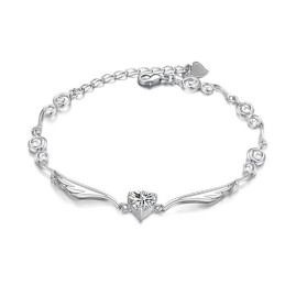 Breed Scala Aan Dames Platina Plating Titanium Armband Met Diamant