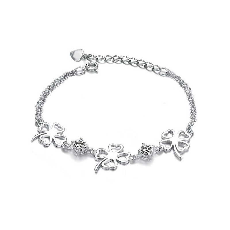 De Koningin Van Kwaliteit, Vrouwelijke Klavervorm, Platina Plating Titanium Armband Met Diamant De Koningin Van Kwaliteit, Vrouwelijke Klavervorm, Platina Plating Titanium Armband Met Diamant